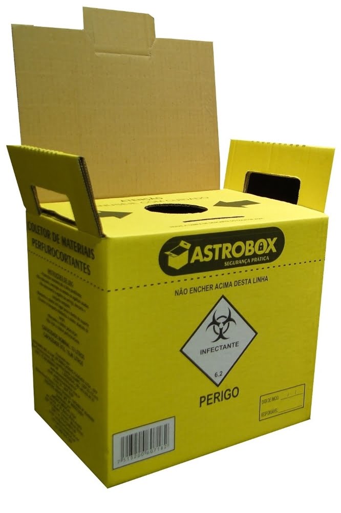 Coletor De Material Perfurocortante Litros Pardo Astrobox Na Viamed