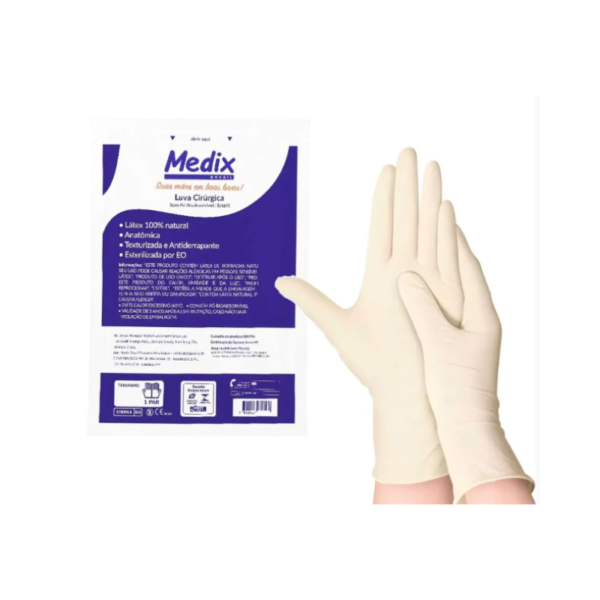 Luva Cirúrgica Estéril Com Pó 8,0 Com 01 Par Medix - Image 3