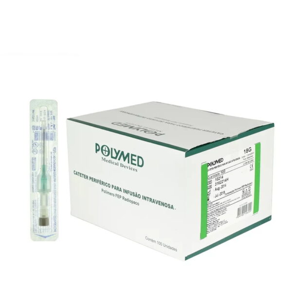 Cateter Periférico Intravenoso 18G Com 1 Unidade - Polymed
