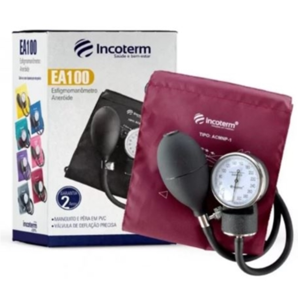 Aparelho de Pressão Fecho Velcro Cor Bôrdo - Incoterm
