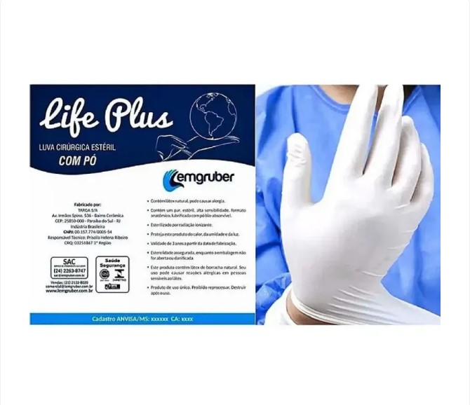 Luva Cirúrgica Estéril 6,5 Life Plus - Lemgruber