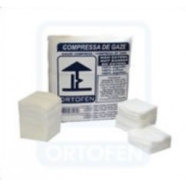 Compressa De Gaze 7,5Cm X 7,5Cm 11 Fios Não Estéril Com 500 Unidades -Ortofen
