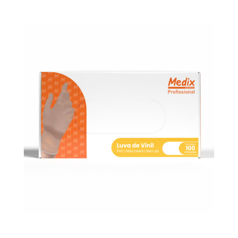 Luva De Vinil Uso Geral Sem Pó - Medix