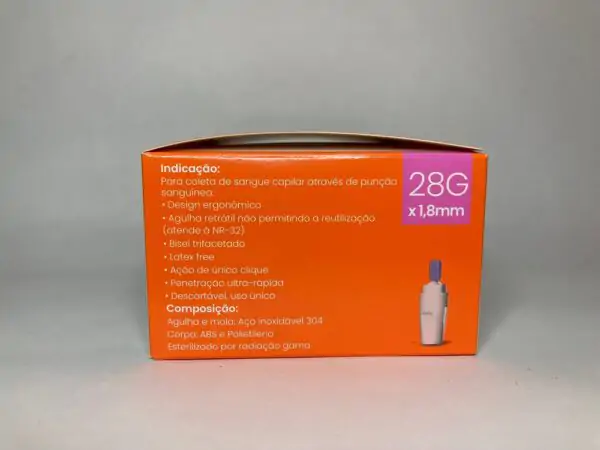 Lanceta Com Trava Segurança 28G Com 100 Unidade - Uniqmed - Imagem 2
