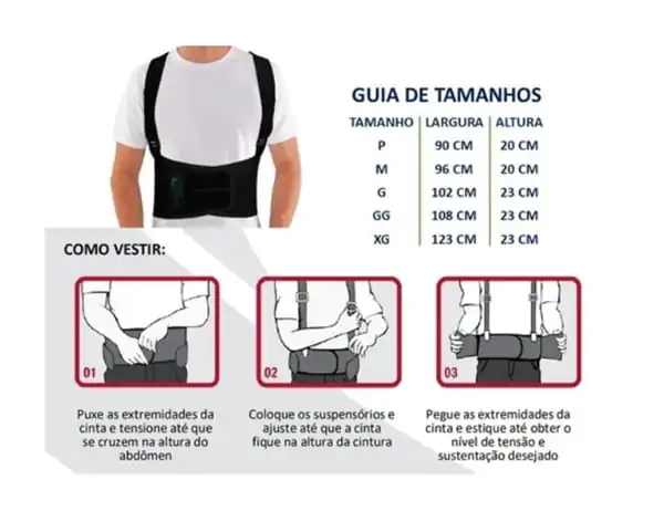 Cinta Lombar Segurança Trabalho Tamanho Grande - Dortler - Image 4