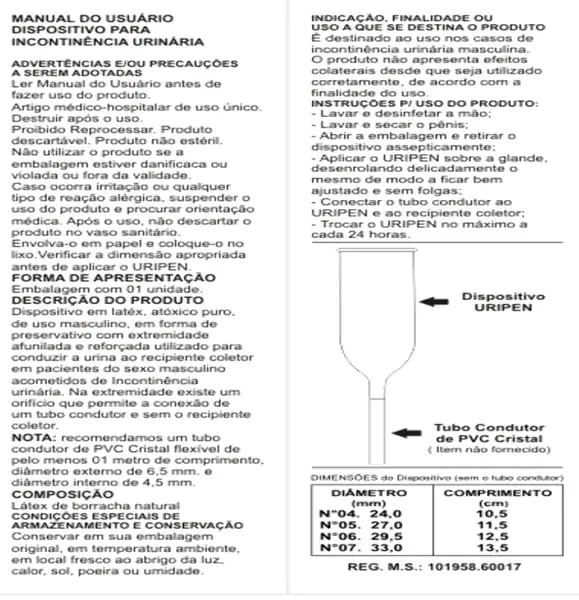 Uripen Nº6 Tamanho Grande Com 1 Unidade Com Tubo Extensor - Biomed - Imagem 2