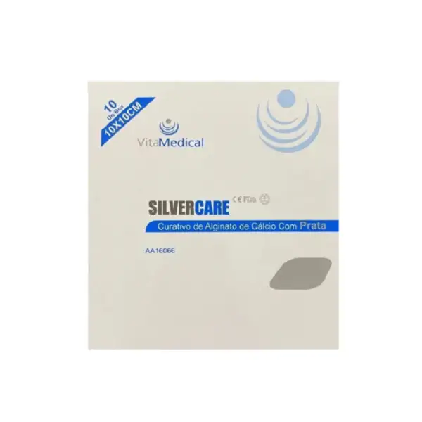 Curativo Alginato De Cálcio Com Prata 10Cm X10Cm Silvercare- Vitamedical