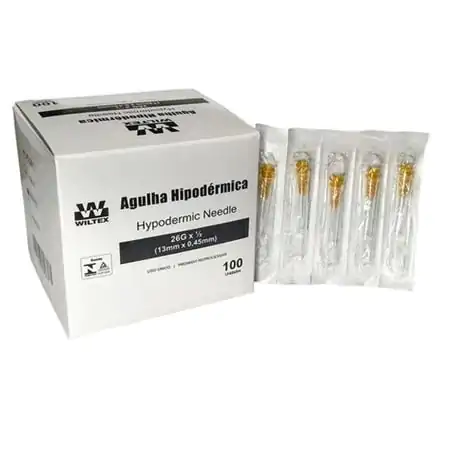 Agulha Hipodérmica 13X4,5 Com 100 Unidades - Wiltex - Imagem 2