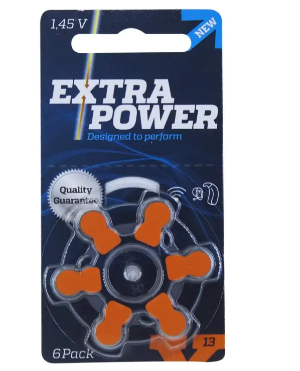 Bateria Para Aparelho Auditivo Tamanho 13 Com 6 Unidades - Extra Power