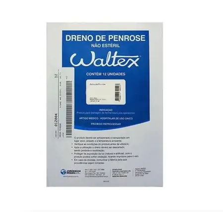 Dreno De Penrose N°3 Não Estéril Sem Gaze Com 12 Unidade - Waltex ( Validade 17/11/2023 )