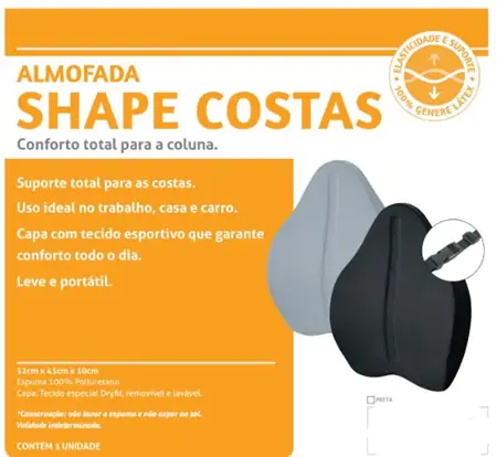 Almofada Shape Costa Cor Preta - Perfetto - Imagem 2