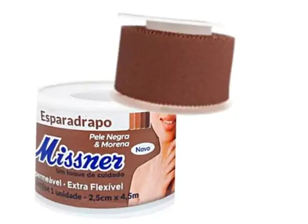 Esparadrapo Impermeável Pele Negra E Morena 25Mm X 4,5M - Missner