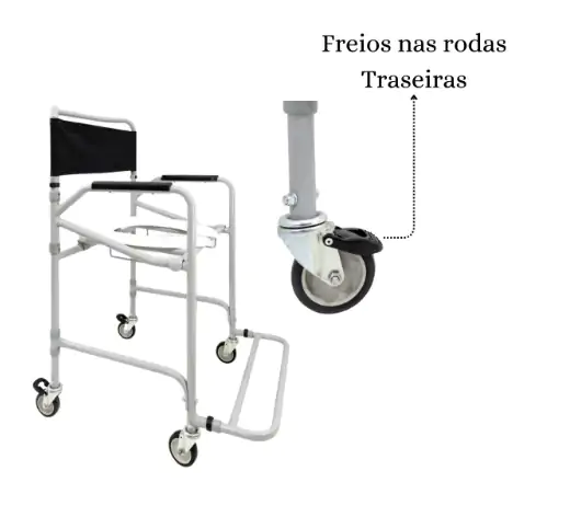 Cadeira Higiênica Dobrável de Banho Até 120kg 206 CDS - Image 5