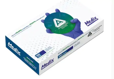 Luva Nitrílo Antimicrobiana Amg Azul Violeta Tamanho ( M ) Com 100 Unidades - Medix - Imagem 2
