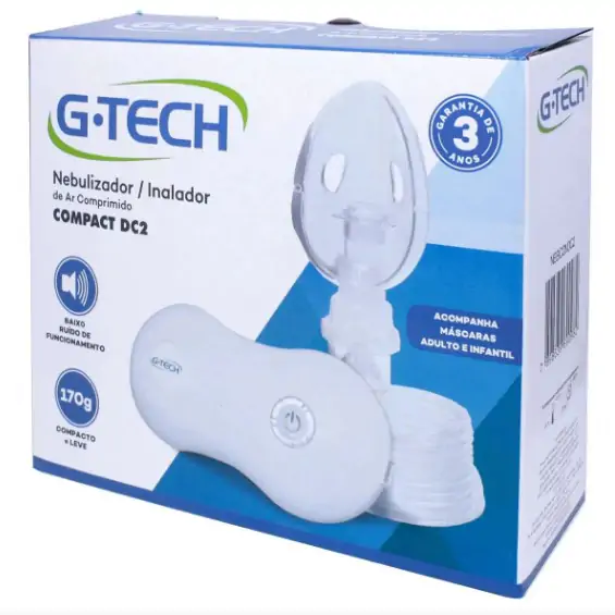 Inalador E Nebulizador De Ar Comprimido Compact Dc2 -G-Tech