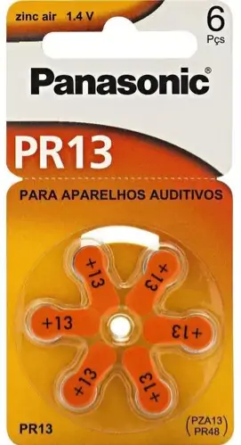 Bateria Para Aparelho Auditivo Pr13 Com 06 Unidades - Panasonic
