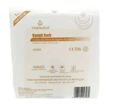 Curativo Alginato De Cálcio 10X10Cm Com 01 Envelope - Vitalmedical