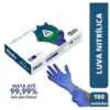 Luva Nitrílo Antimicrobiana AMG Azul Violeta Tamanho ( PP ) Com 100 Unidades - Medix