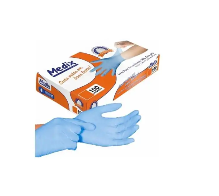 Luva Nitrilo Azul Tamanho Grande com 100 unidades - Medix