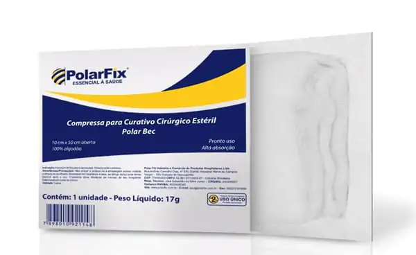 Compressa Para Curativo Cirúrgico Estéril 10cmx15cm Polar Bec
