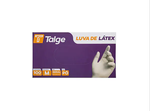 Luva De Latex Com Pó Com 100 Unidades -Talge