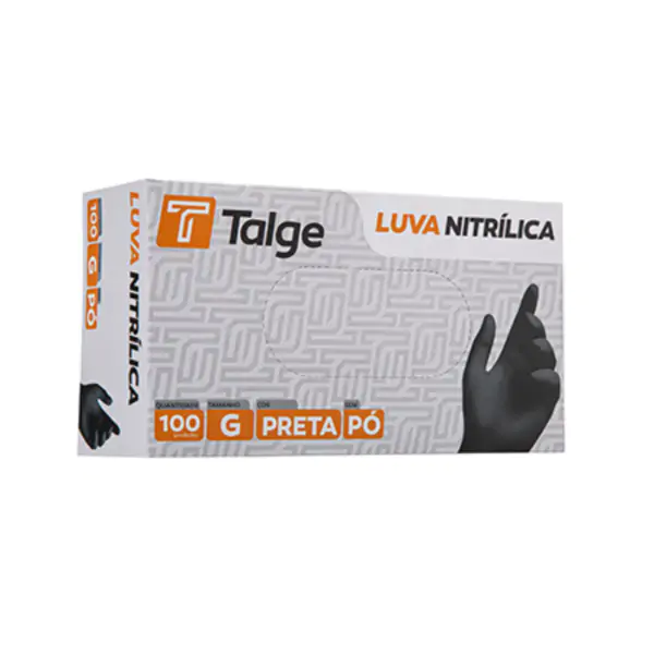 Luva Nitrílica Preta Sem Pó Com 100 Unidades - Talge - Image 2
