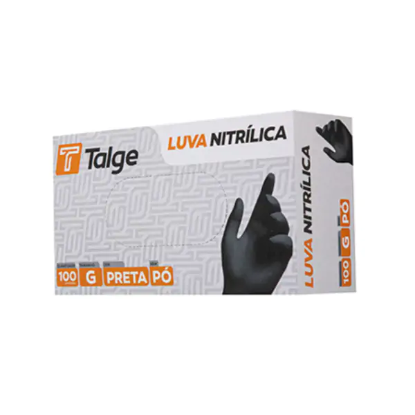 Luva Nitrílica Preta Sem Pó Com 100 Unidades - Talge - Image 3