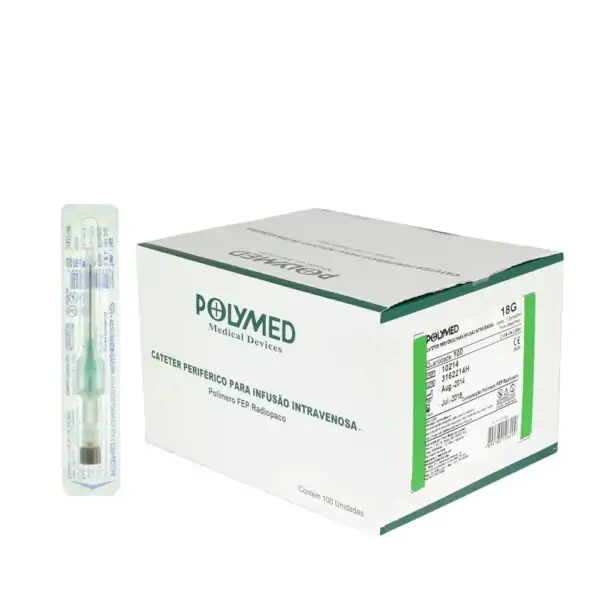 Cateter Periférico Intravenoso 18G Com 1 Unidade - Polymed