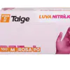 Luva Nitrílica Rosa Sem Pó Com 100 Unidades - Talge - Imagem 2