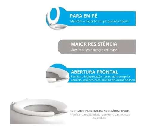 Assento Sanitário Aberto Para Cadeira De Banho Sem Tampa - Astra - Image 3