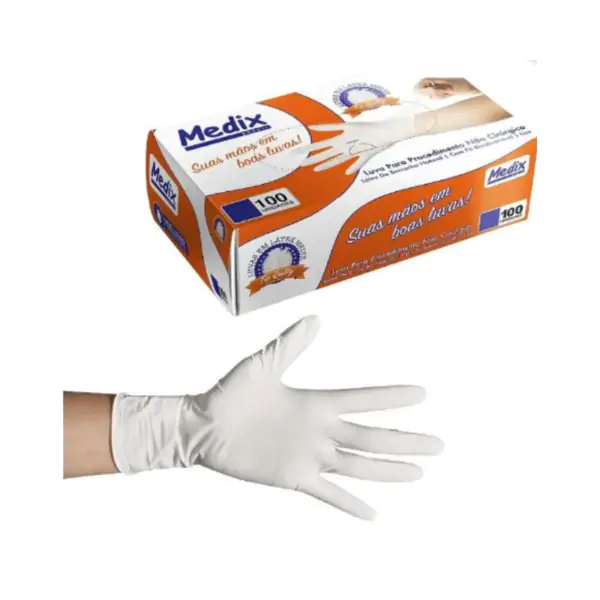 Luva Látex Para Procedimento Com Pó - Medix - Imagem 2