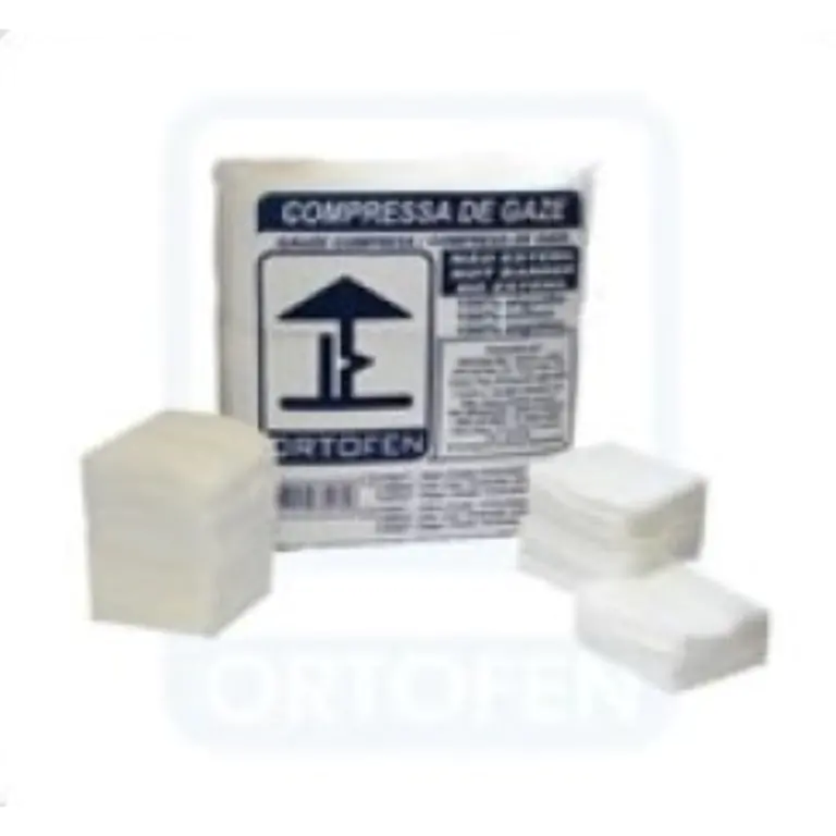 Compressa De Gaze 7,5cm x 7,5cm 11 Fios Não Estéril Com 500 unidades -Ortofen